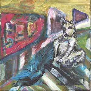 Malerei Mischtechnik - Auf den Hund gekommen