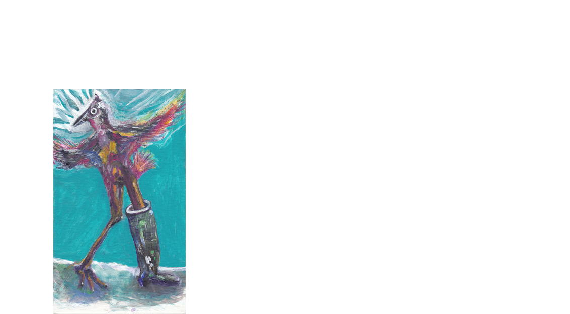 Buoy Dance, Acrylmalerei,Tanzende Figur mit Flügeln