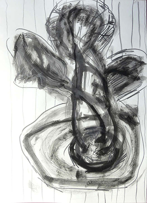 Tuschezeichnung auf Papier