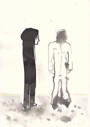 Zeichnung/Mischtechnikh auf Papier - Depri I