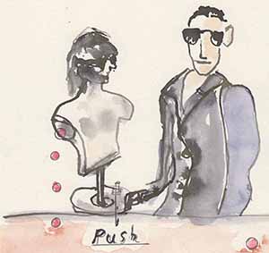 Zeichnung/Mischtechnikh auf Papier - Kaugummi-automat für Maenner 1