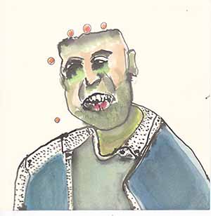 Zeichnung/Mischtechnikh auf Papier - Kaugummi-automat für Maenner 2