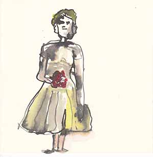 Zeichnung/Mischtechnikh auf Papier - Warten auf ...