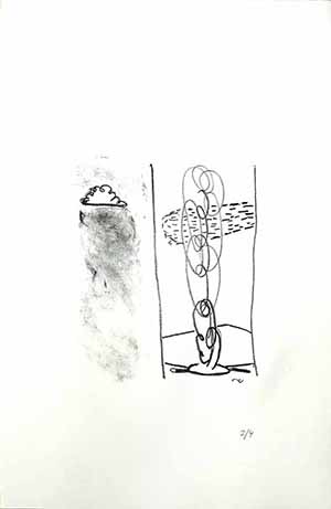 Lithographie auf Papier, Geysir