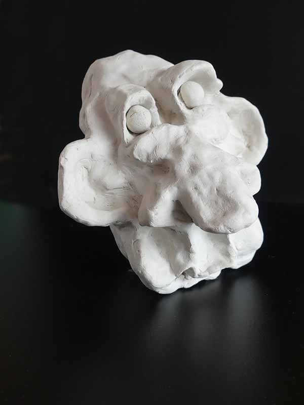  Weißer Gipskopf 1, 17 x 15 cm 