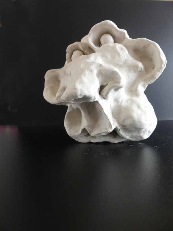 Weißer Gipskopf 2, 15 x 16 cm 