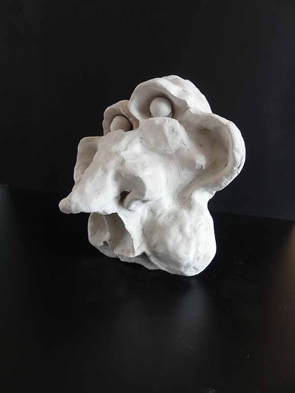 Weißer Gipskopf 3, 15 x 14 cm 