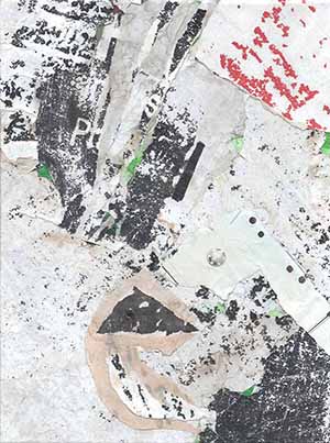 Abstrakte Collage auf Leinwand